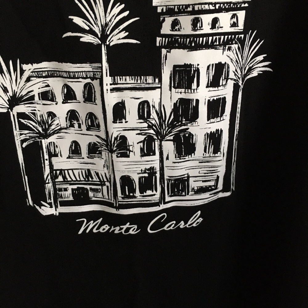 Talbots Black and white Monte Carlo  t-shirt. - Picture 2 of 4